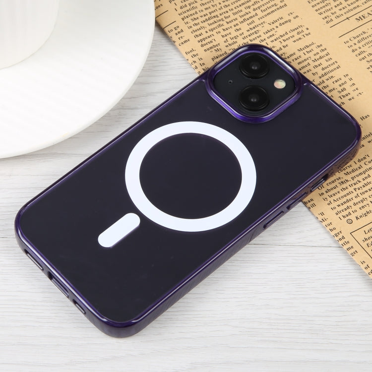 For iPhone 14 GEBEI MagSafe Magnetic Transparent Phone Case (Purple) - iPhone 14 Cases by GEBEI | Online Shopping UK | buy2fix