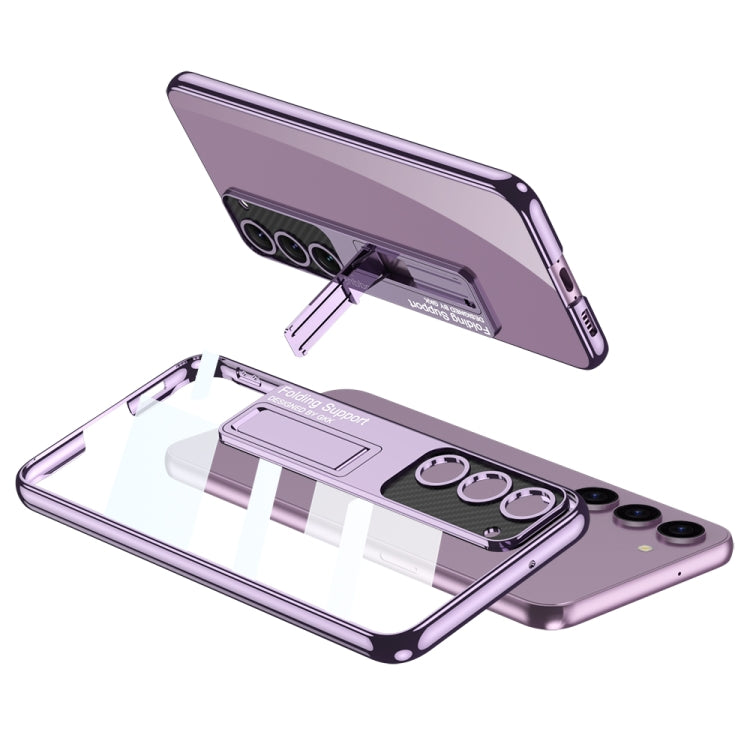 For Samsung Galaxy S23+ 5G GKK Electroplating Full Coverage Protective Phone Case with Holder(Purple) - Galaxy S23+ 5G Cases by GKK | Online Shopping UK | buy2fix