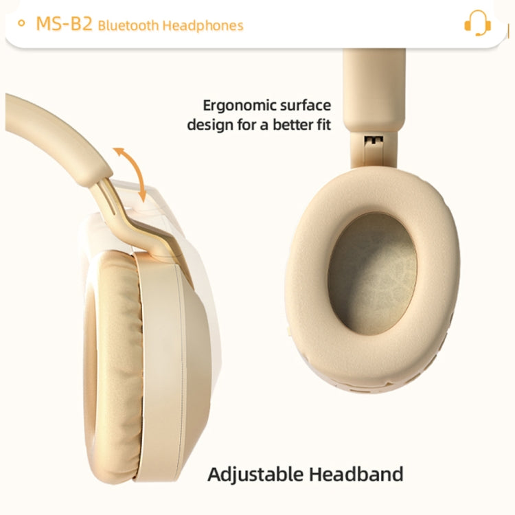 B2 Wireless Bluetooth 5.1 Foldable Noise Reduction Headset(Apricot) - Apple Accessories by buy2fix | Online Shopping UK | buy2fix