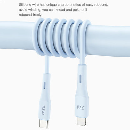 TOTU BPD-013 Skin Sense Series Type-C to 8 Pin Silicone Fast Charging Data Cable, Length:1m(White) - 2 in 1 Cable by TOTUDESIGN | Online Shopping UK | buy2fix