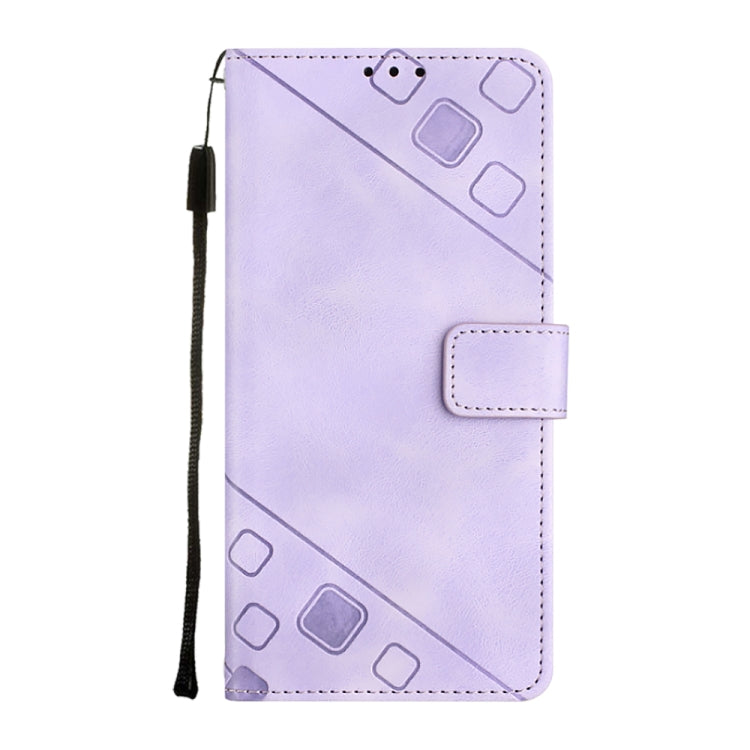 For Samsung Galaxy A14 5G Skin-feel Embossed Leather Phone Case(Light Purple) - Galaxy Phone Cases by buy2fix | Online Shopping UK | buy2fix