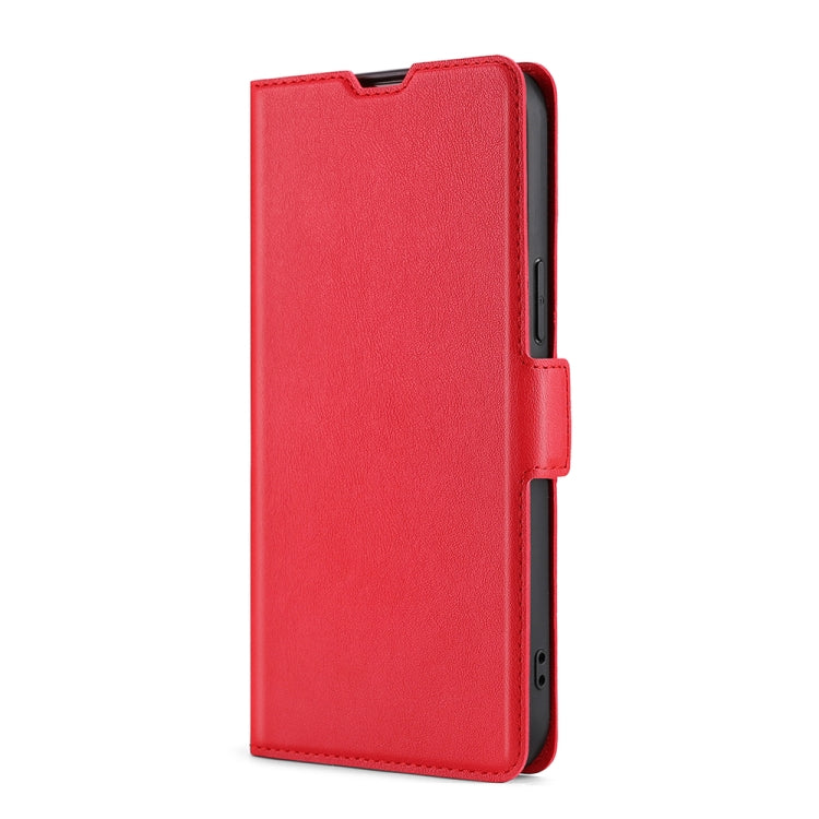 For Motorola Moto G53 5G/G13 4G/G23 4G Ultra-thin Voltage Side Buckle Horizontal Flip Leather Phone Case(Red) - Motorola Cases by buy2fix | Online Shopping UK | buy2fix