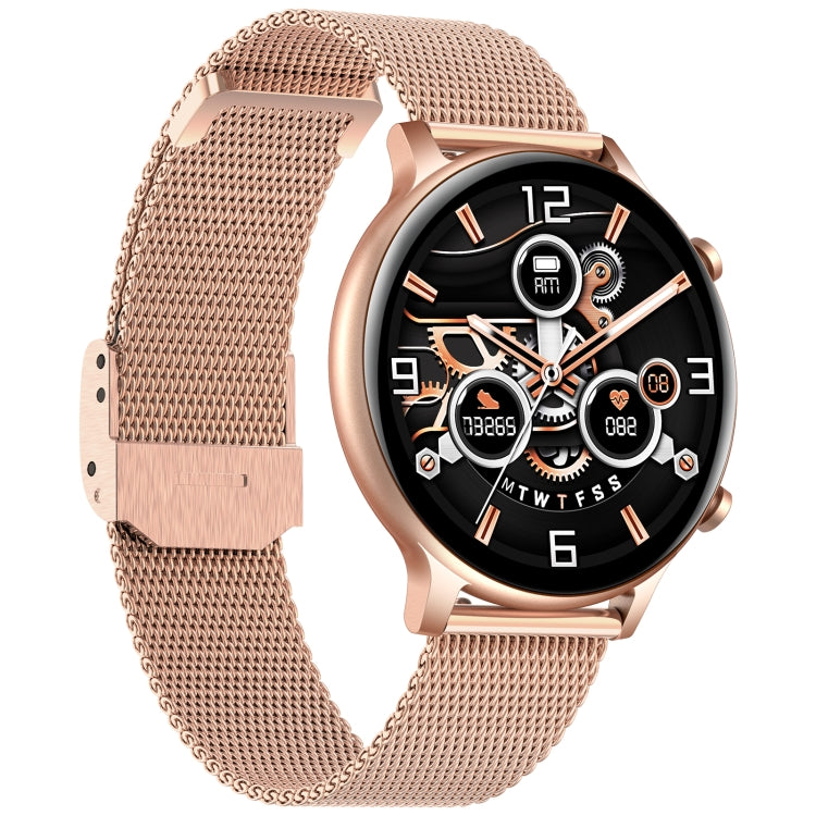 HT12 1.32 inch Steel Band IP67 Waterproof Smart Watch, Support Bluetooth Calling / Sleep Monitoring(Rose Gold) - Smart Wear by buy2fix | Online Shopping UK | buy2fix