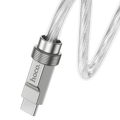 hoco U113 100W USB-C/Type-C to USB-C/Type-C Silicone Data Cable, Length: 1m(Silver) -  by hoco | Online Shopping UK | buy2fix