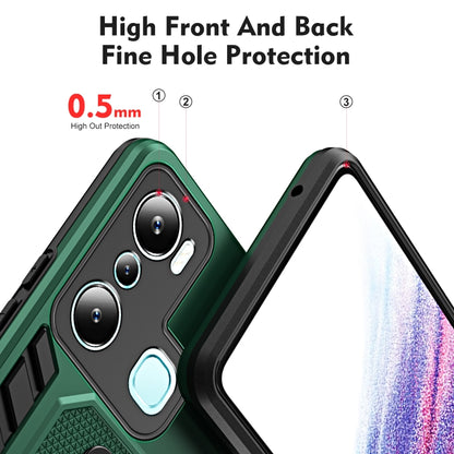 For Infinix Hot 20i X665E Variety Brave Armor Finger Loop Holder Phone Case(Green) - Infinix Cases by buy2fix | Online Shopping UK | buy2fix