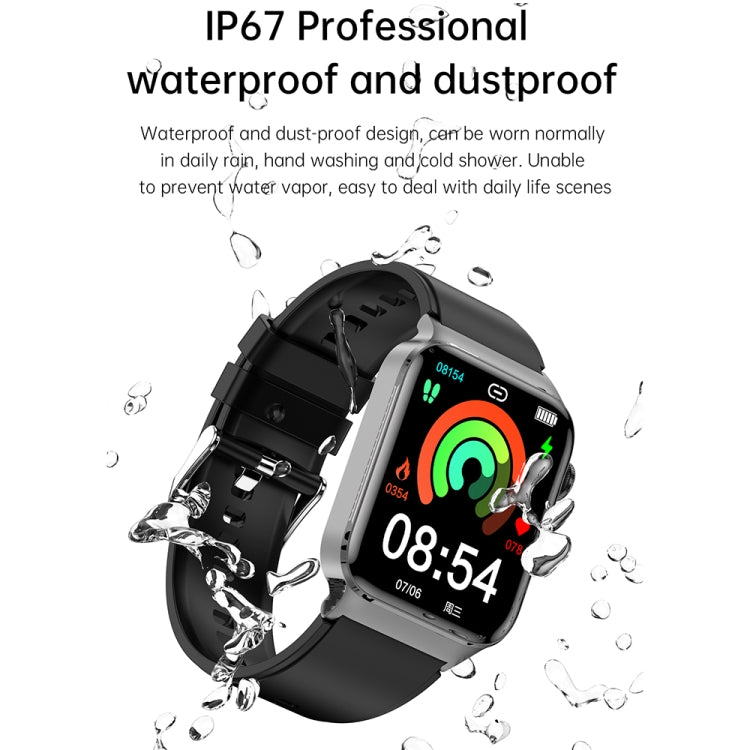 T50 1.85 inch Leather Band IP67 Waterproof Smart Watch Supports Voice Assistant / Health Monitoring(Black) - Smart Wear by buy2fix | Online Shopping UK | buy2fix