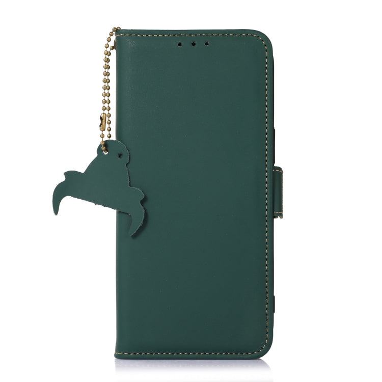 For Sony Xperia 1 V Genuine Leather Magnetic RFID Leather Phone Case(Green) - Sony Cases by buy2fix | Online Shopping UK | buy2fix