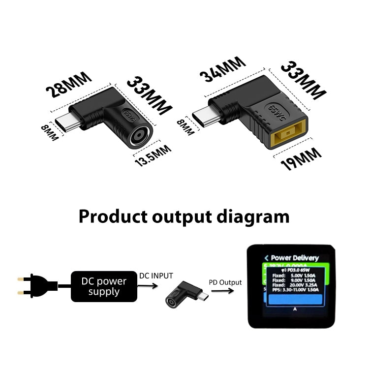 6.3x3.0mm 65W DC Input to USB-C / Type-C PD Power Adapter - Computer & Networking by buy2fix | Online Shopping UK | buy2fix