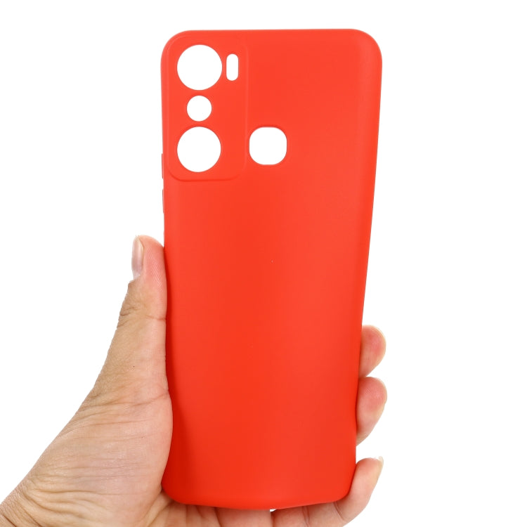 For Infinix Hot 20i X665E Pure Color Liquid Silicone Shockproof Phone Case(Red) - Infinix Cases by buy2fix | Online Shopping UK | buy2fix