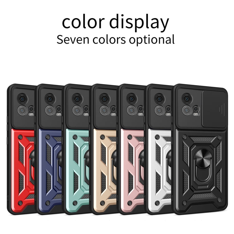 For Motorola Moto G72 Sliding Camera Cover Design TPU+PC Phone Case(Black) - Motorola Cases by buy2fix | Online Shopping UK | buy2fix