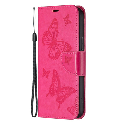 For Samsung Galaxy A24 4G Two Butterflies Embossing Leather Phone Case(Rose Red) - Galaxy Phone Cases by buy2fix | Online Shopping UK | buy2fix