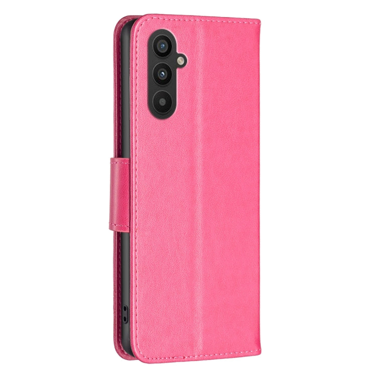 For Samsung Galaxy A24 4G Two Butterflies Embossing Leather Phone Case(Rose Red) - Galaxy Phone Cases by buy2fix | Online Shopping UK | buy2fix