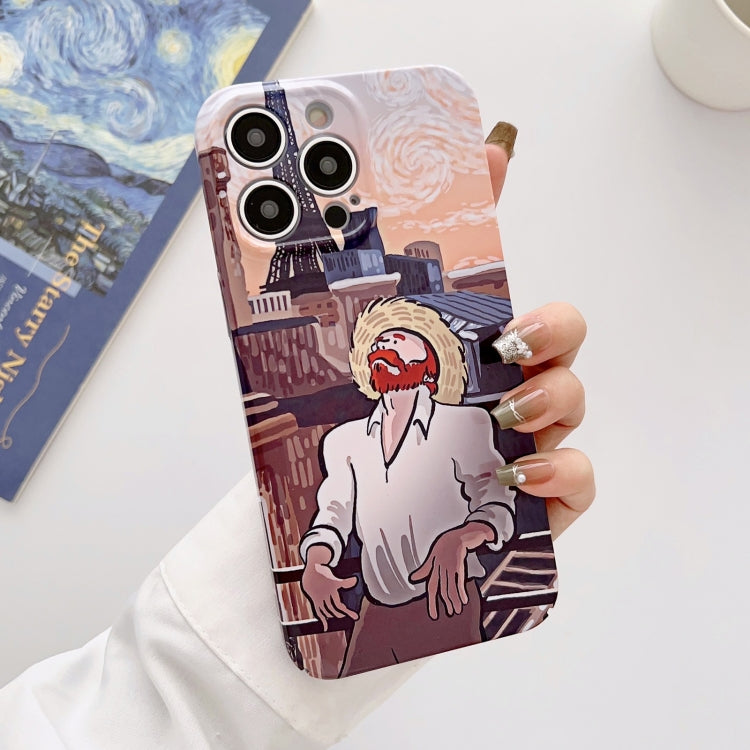 For iPhone 12 Precise Hole Oil Painting Glossy PC Phone Case(Tower) - iPhone 12 / 12 Pro Cases by buy2fix | Online Shopping UK | buy2fix