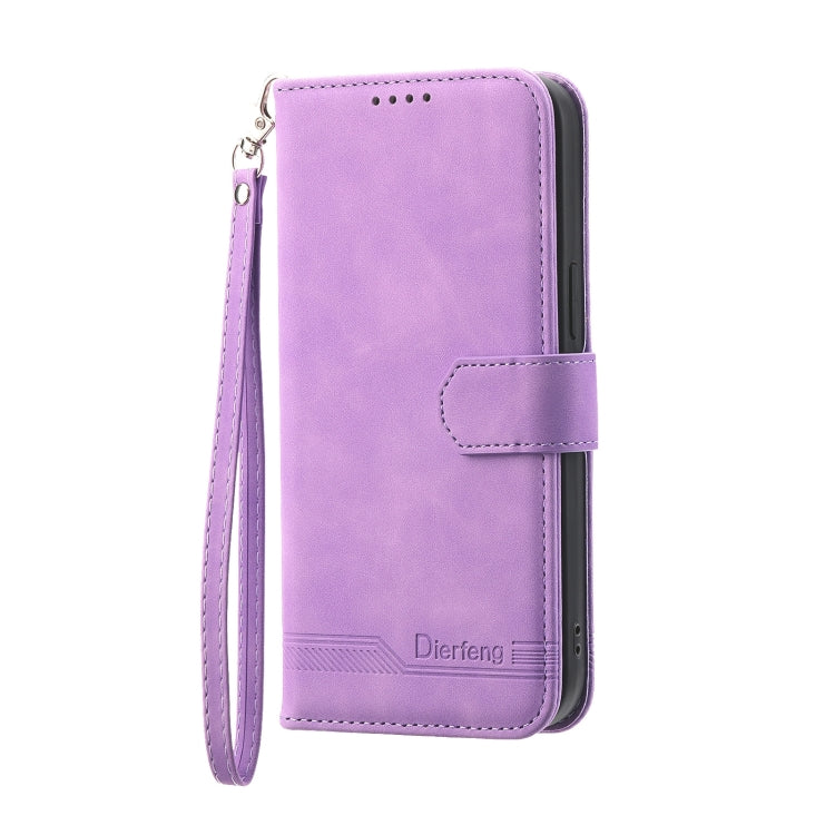 For Samsung Galaxy M14 5G Global Dierfeng Dream Line TPU + PU Leather Phone Case(Purple) - Galaxy Phone Cases by buy2fix | Online Shopping UK | buy2fix