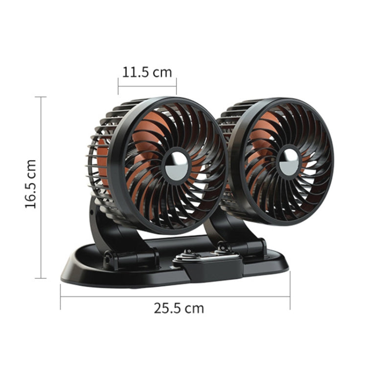 F622 Car Creative Folding Rotatable Double Head Electric Cooling Fan, Style:USB Universal - In Car by buy2fix | Online Shopping UK | buy2fix