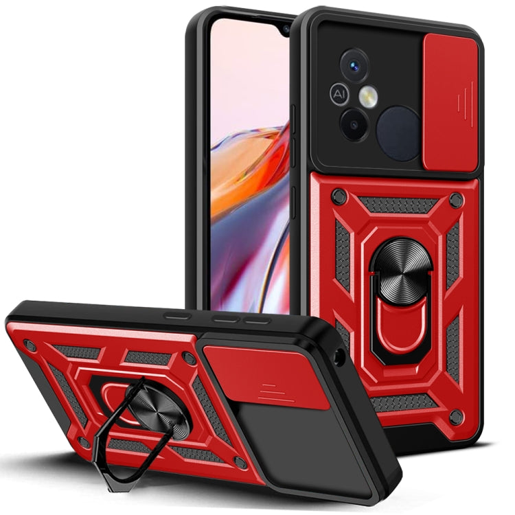 For Xiaomi Redmi 12C 4G / 11A Sliding Camera Cover Design TPU+PC Phone Case(Red) - Xiaomi Cases by buy2fix | Online Shopping UK | buy2fix