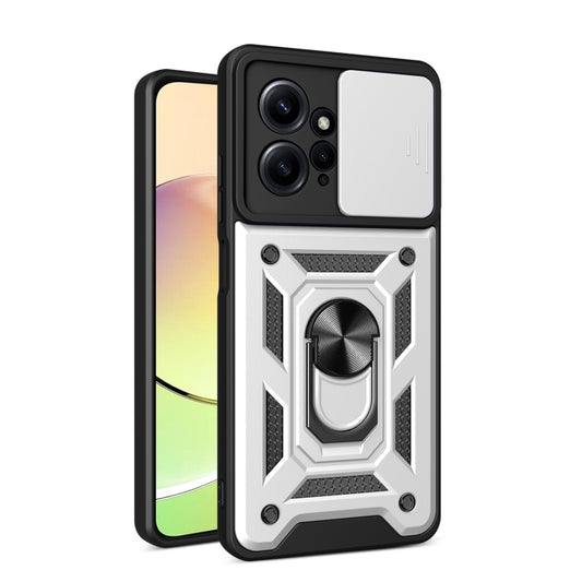 For Xiaomi Redmi Note 12 4G Global Sliding Camera Cover Design Phone Case(Silver) - Note 12 Cases by buy2fix | Online Shopping UK | buy2fix