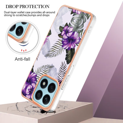 For Honor X8a Electroplating IMD TPU Phone Case(Purple Flower) - Honor Cases by buy2fix | Online Shopping UK | buy2fix