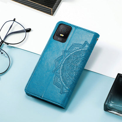 For TCL 403 Mandala Flower Embossed Leather Phone Case(Blue) - More Brand by buy2fix | Online Shopping UK | buy2fix