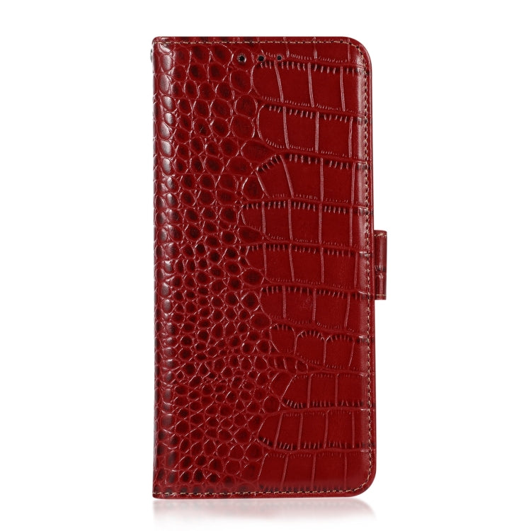 For Motorola Moto G Power 2023 Crocodile Top Layer Cowhide Leather Phone Case(Red) - Motorola Cases by buy2fix | Online Shopping UK | buy2fix