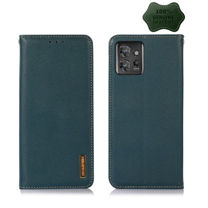 For Motorola ThinkPhone 5G KHAZNEH Nappa Top Layer Cowhide Leather Phone Case(Green) - Motorola Cases by buy2fix | Online Shopping UK | buy2fix