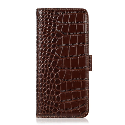 For Nokia C32 4G Crocodile Top Layer Cowhide Leather Phone Case(Brown) - Nokia Cases by buy2fix | Online Shopping UK | buy2fix
