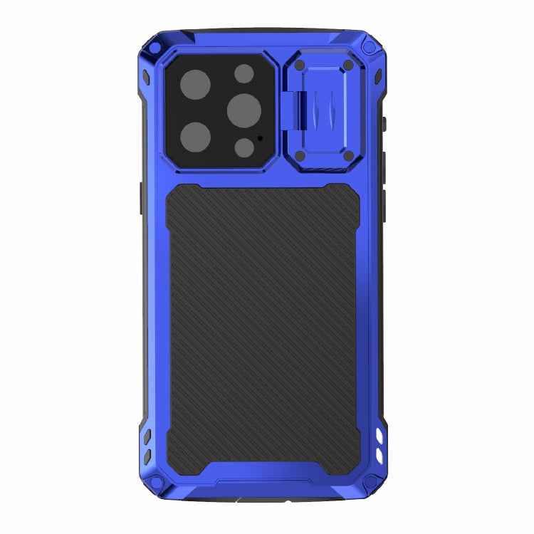 For iPhone 14 Pro Max RedPepper Silver Shield Series All-inclusive Lens Metal Phone Case(Blue) - iPhone 14 Pro Max Cases by RedPepper | Online Shopping UK | buy2fix