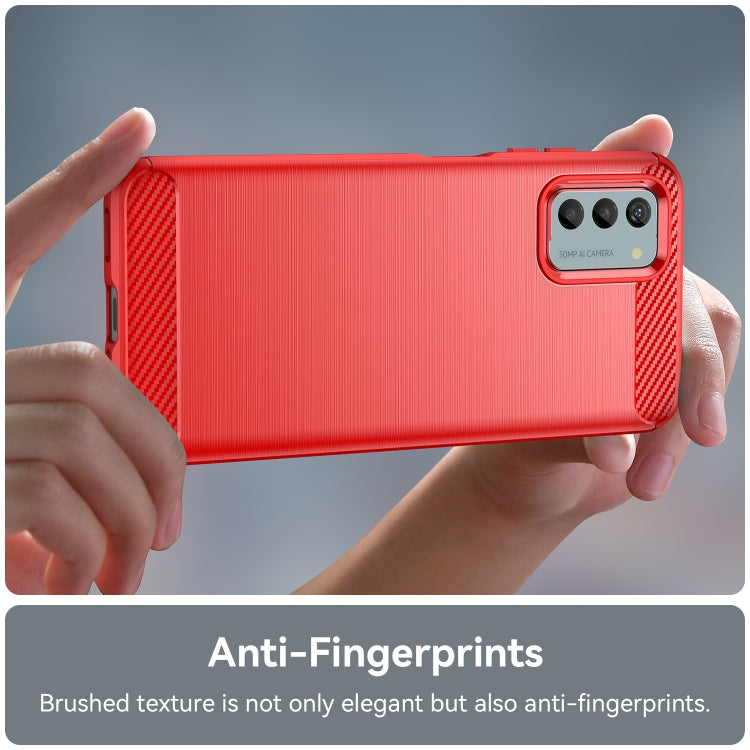 For Nokia G22 Brushed Texture Carbon Fiber TPU Phone Case(Red) - Nokia Cases by buy2fix | Online Shopping UK | buy2fix