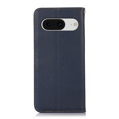 For Google Pixel 8 KHAZNEH Nappa Top Layer Cowhide Leather Phone Case(Blue) - Google Cases by buy2fix | Online Shopping UK | buy2fix