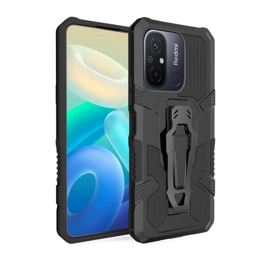 For Xiaomi Redmi 12C Armor Warrior Shockproof PC + TPU Phone Case(Black) - Xiaomi Cases by buy2fix | Online Shopping UK | buy2fix