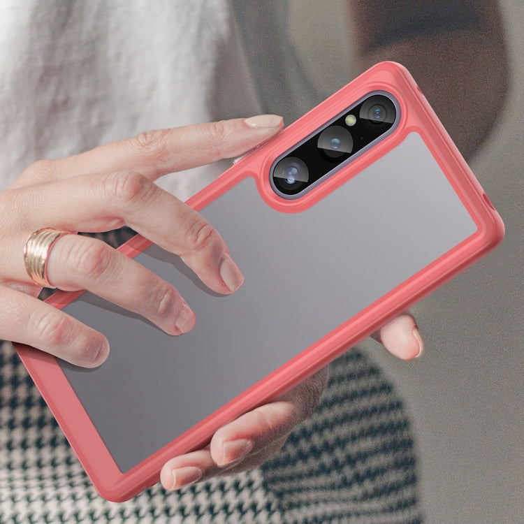 For Sony Xperia 1 V Colorful Series Acrylic + TPU Phone Case(Red) - Sony Cases by buy2fix | Online Shopping UK | buy2fix