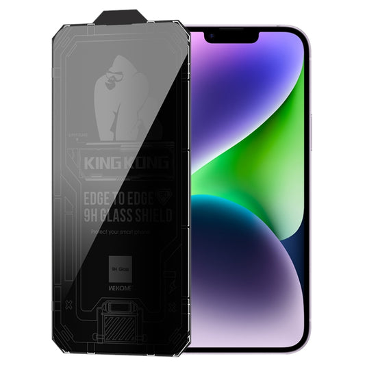 For iPhone 14 WK WTP-067 King Kong Vacha 9D Curved Privacy Tempered Glass Film(Black) - iPhone 14 Tempered Glass by WK | Online Shopping UK | buy2fix