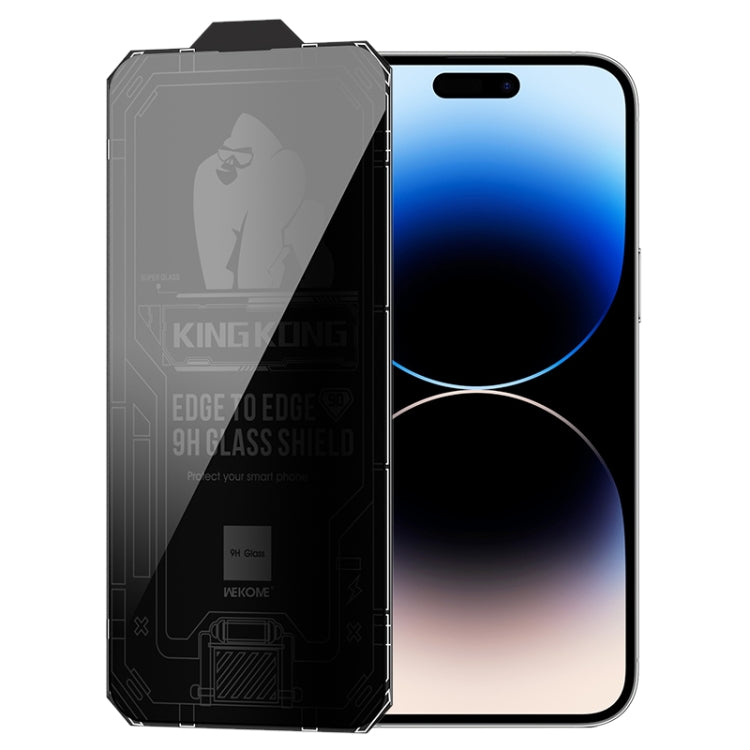 For iPhone 14 Pro Max WK WTP-067 King Kong Vacha 9D Curved Privacy Tempered Glass Film(Black) - iPhone 14 Pro Max Tempered Glass by WK | Online Shopping UK | buy2fix