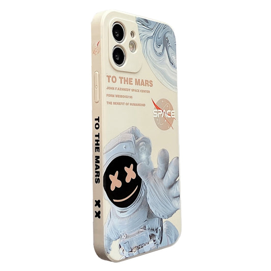 For iPhone 8 Martian Astronaut Pattern Shockproof Phone Case(White) - iPhone SE 2022 / 2020 / 8 / 7 Cases by buy2fix | Online Shopping UK | buy2fix