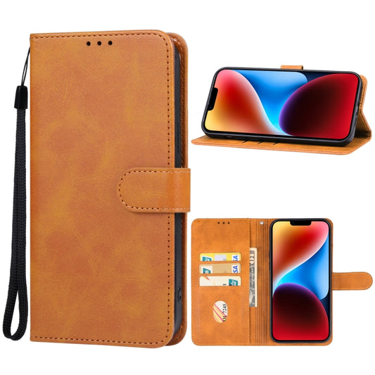For iPhone 15 Leather Phone Case(Brown) - iPhone 15 Cases by buy2fix | Online Shopping UK | buy2fix
