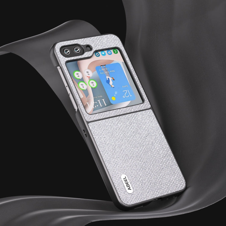 For Samsung Galaxy Z Flip5 ABEEL Diamond Series Black Edge Phone Case(Silver) - Galaxy Phone Cases by buy2fix | Online Shopping UK | buy2fix