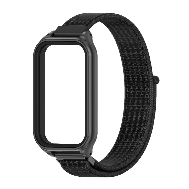 For Redmi Band 2 Mijobs Metal Shell Breathable Nylon Loop Watch Band(Black) - Watch Bands by MIJOBS | Online Shopping UK | buy2fix