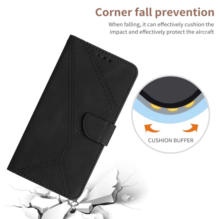 For Xiaomi Redmi 10A Stitching Embossed Leather Phone Case(Black) - Xiaomi Cases by buy2fix | Online Shopping UK | buy2fix