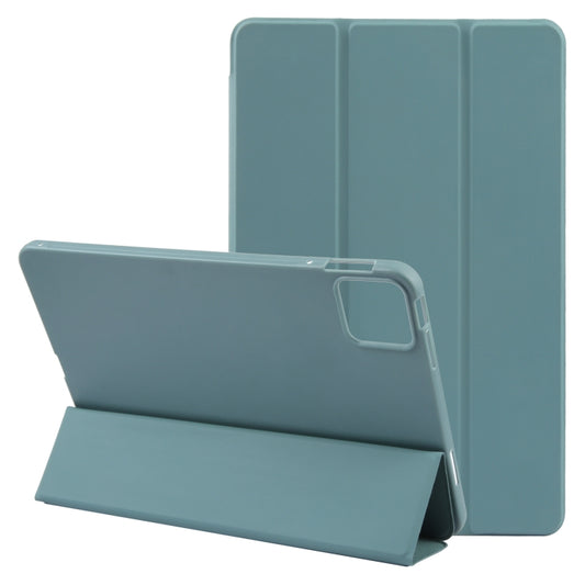 For Xiaomi Pad 6 / Pad 6 Pro Three-fold Holder Flip Tablet Leather Case(Dark Green) -  by buy2fix | Online Shopping UK | buy2fix