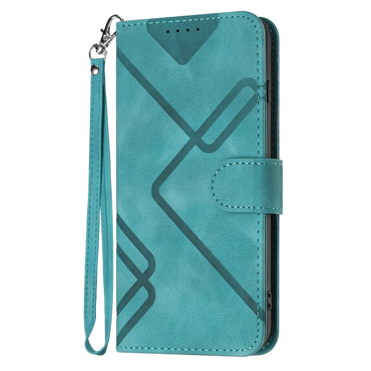 For Honor Magic5 Lite 5G Line Pattern Skin Feel Leather Phone Case(Light Blue) - Honor Cases by buy2fix | Online Shopping UK | buy2fix