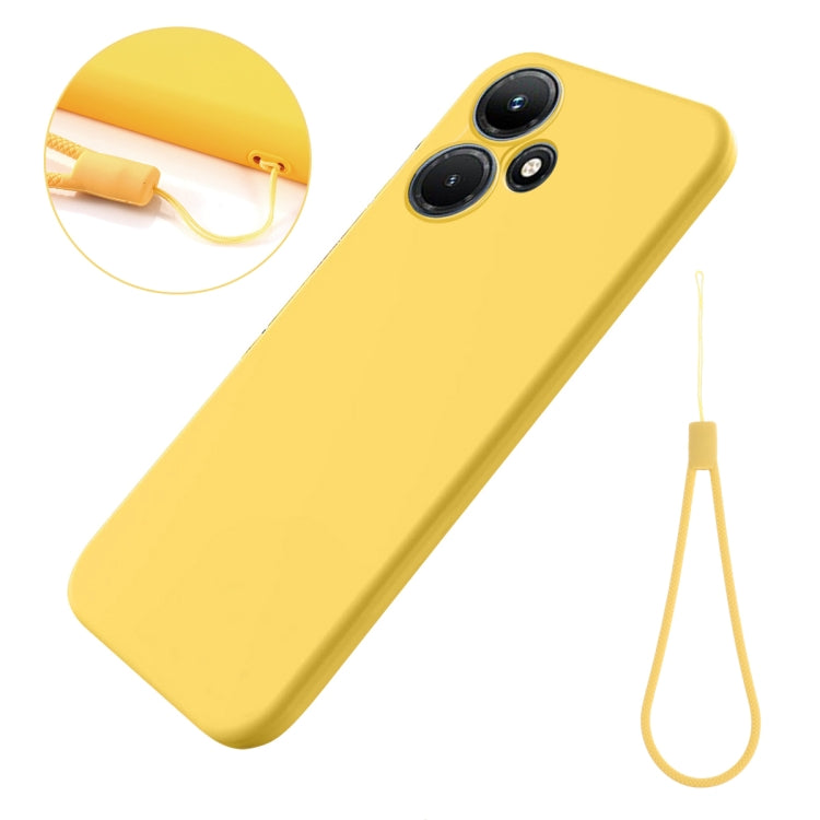 For Infinix Hot 30 Pure Color Liquid Silicone Shockproof Phone Case(Yellow) - Infinix Cases by buy2fix | Online Shopping UK | buy2fix