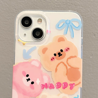 For iPhone 12 Pro Max IMD Cute Animal Pattern Phone Case(Bear) - iPhone 12 Pro Max Cases by buy2fix | Online Shopping UK | buy2fix