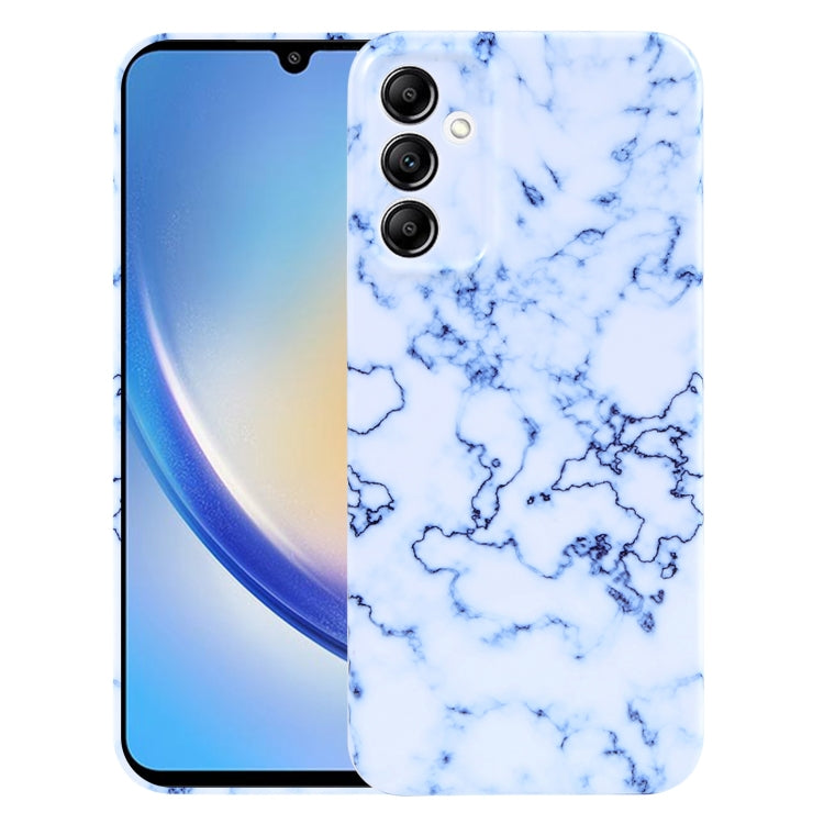 For Samsung Galaxy A34 Marble Pattern Phone Case(Blue White) - Galaxy Phone Cases by buy2fix | Online Shopping UK | buy2fix