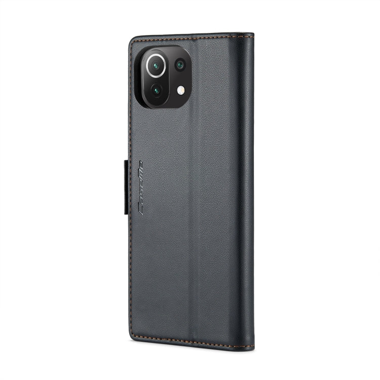 For Xiaomi Mi 11 Lite CaseMe 023 Butterfly Buckle Litchi Texture RFID Anti-theft Leather Phone Case(Black) - Xiaomi Cases by CaseMe | Online Shopping UK | buy2fix
