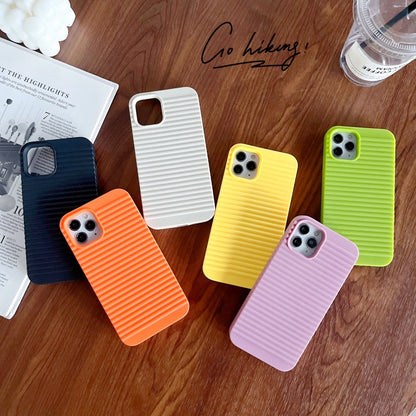 For iPhone 13 Stripe Pattern Cooling TPU Phone Case(Orange) - iPhone 13 Cases by buy2fix | Online Shopping UK | buy2fix