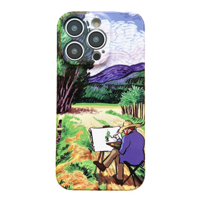 For iPhone 13 Pro Max Precise Hole Oil Painting Pattern PC Phone Case(Painting) - iPhone 13 Pro Max Cases by buy2fix | Online Shopping UK | buy2fix