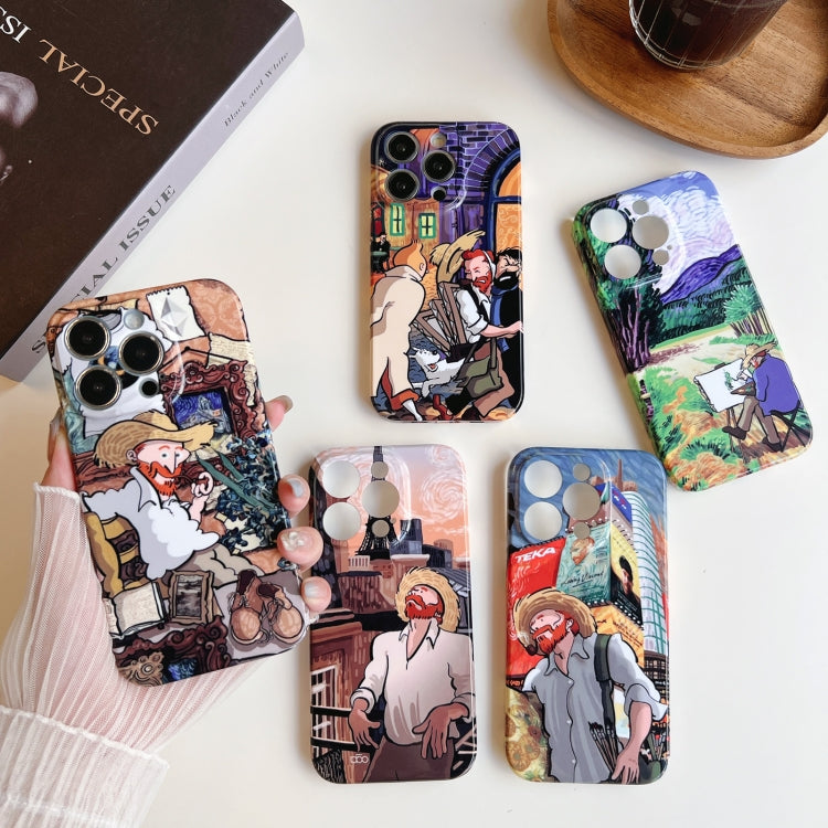 For iPhone 12 Pro Max Precise Hole Oil Painting Pattern PC Phone Case(Painting) - iPhone 12 Pro Max Cases by buy2fix | Online Shopping UK | buy2fix