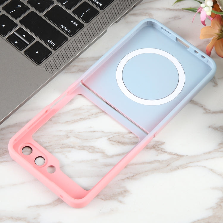 For Samsung Galaxy Z Flip5 Liquid TPU Silicone Gradient MagSafe Phone Case(Pink Blue) - Galaxy Z Flip5 Cases by buy2fix | Online Shopping UK | buy2fix