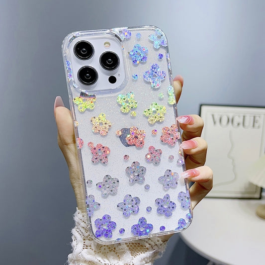 For iPhone 12 Little Star Series Glitter Powder TPU Phone Case(Lucky Clover) - iPhone 12 / 12 Pro Cases by buy2fix | Online Shopping UK | buy2fix