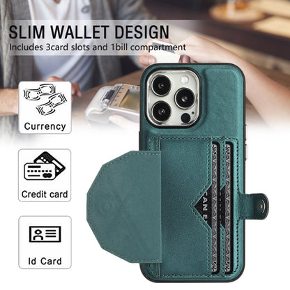 For iPhone 14 Pro Shockproof Leather Phone Case with Card Holder(Green) - iPhone 14 Pro Cases by buy2fix | Online Shopping UK | buy2fix